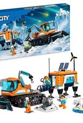 LEGO 60378 City Ruspa e Laboratorio Mobile Artico, Giochi per Bambini e Bambine dai 6 Anni in su a Tema Scientifico con Camion Giocattolo con Rimorchio più 3 Figure di Orso Polare, Idee Regalo Natale