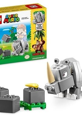 LEGO 71420 Super Mario Pack di Espansione Rambi il Rinoceronte, Figura di Animale Giocattolo Costruibile, Piccolo Regalo da Abbinare al Gioco Starter Pack