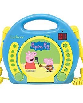 Lexibook eOne Peppa Pig George Lettore CD con 2 microfoni integrati, Funzione di programmazione, Jack per cuffie, per i bambini, AC o batterie, Blu/Giallo, RCDK100PP
