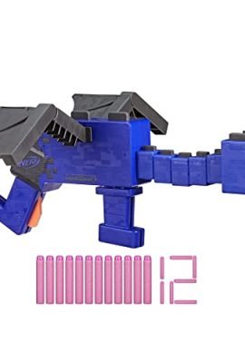 NERF Minecraft Ender Dragon Blaster, 4-Dart Internal Clip, 12 Elite Foam Darts, Design Inspired by Minecraft Mob in The Game