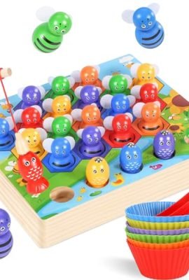 Ophy Giochi Montessori 2 3 4 5 Anni - Giocattolo in Legno Corrispondenza dei Colori Giocattoli Educativi con Ciotola 3 in 1 Giocattolo di Vector