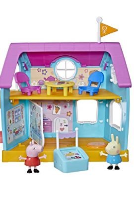 Peppa Pig, La Clubhouse di Peppa Pig, gioco per bambini in età prescolare, con effetti sonori, 2 personaggi, 7 accessori, dai 3 anni in su