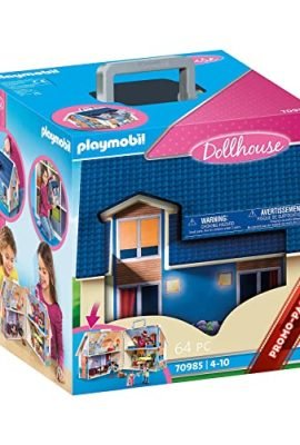 Playmobil Casa delle Bambole Portatile 70985 con Maniglia per Il Trasporto, Pieghevole, Giocattoli per Bambini dai 4 Anni