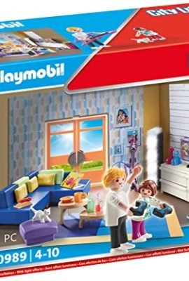 Playmobil City Life 70989 Soggiorno, con Effetto Luce, Giocattoli per Bambini dai 4 Anni