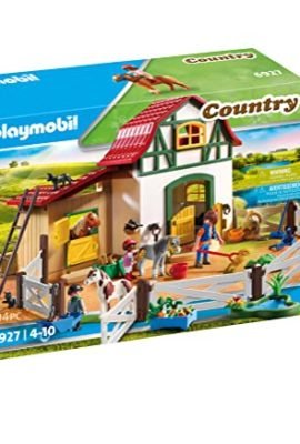 Playmobil Country 6927, Maneggio dei Pony con animali e fienile, Dai 4 anni