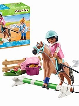 Playmobil Country 71242 Lezioni di Equitazione, istruttrice di Equitazione e Ostacoli per Il maneggio, Giochi per Bambini dai 4 Anni in su