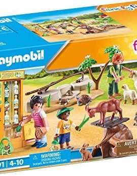 Playmobil Family Fun 71191 Lo Zoo dei Piccoli, con Animali Giocattolo, Giocattolo per Bambini dai 4 Anni in su, Nero