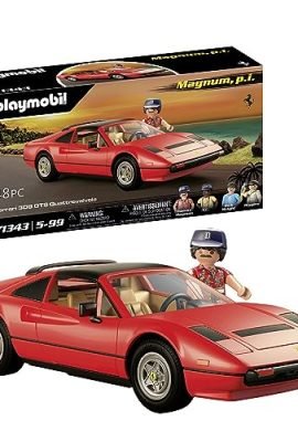 Playmobil Famous Cars 71343 Magnum, P.I. Ferrari 308 GTS Quattrovalvole, pezzo da collezione per gli appassionati di auto, giocattolo per collezionisti e bambini a partire dai 5 anni