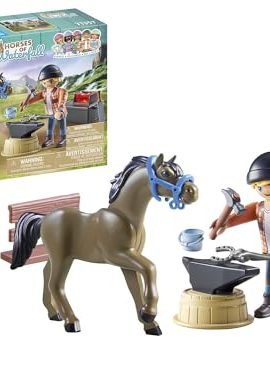 Playmobil Horses of Waterfall 71357 Maniscalco con Cavallo, per bambini dai 5 anni