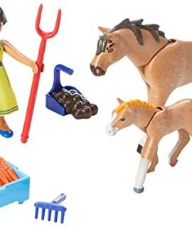 Playmobil Spririt 70122, PRU con Cavallo e Puledro per Bambini dai 4 Anni