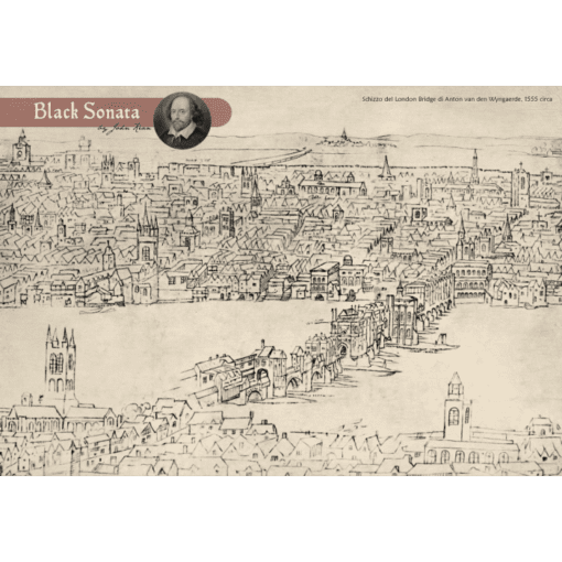 Black Sonata immagine della plancia di gioco con mappa della Londra Elisabettiana