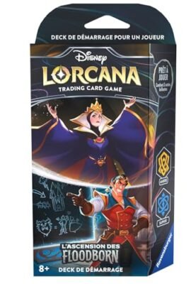 Ravensburger -Disney Lorcana TCG L'ascesa dei Floodborn-Gioco di carte da collezione-JCC-Deck di avvio Ambra & Zaffiro-8 anni Versione francese