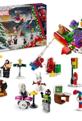 LEGO Marvel Calendario dell’Avvento 2024 Spider-Man, Giocattolo con Minifigure dei Supereroi e Modellini da Costruire, Gioco di Ruolo per Bambini e Bambine da 7 Anni in su, Idea Regalo di Natale 76293